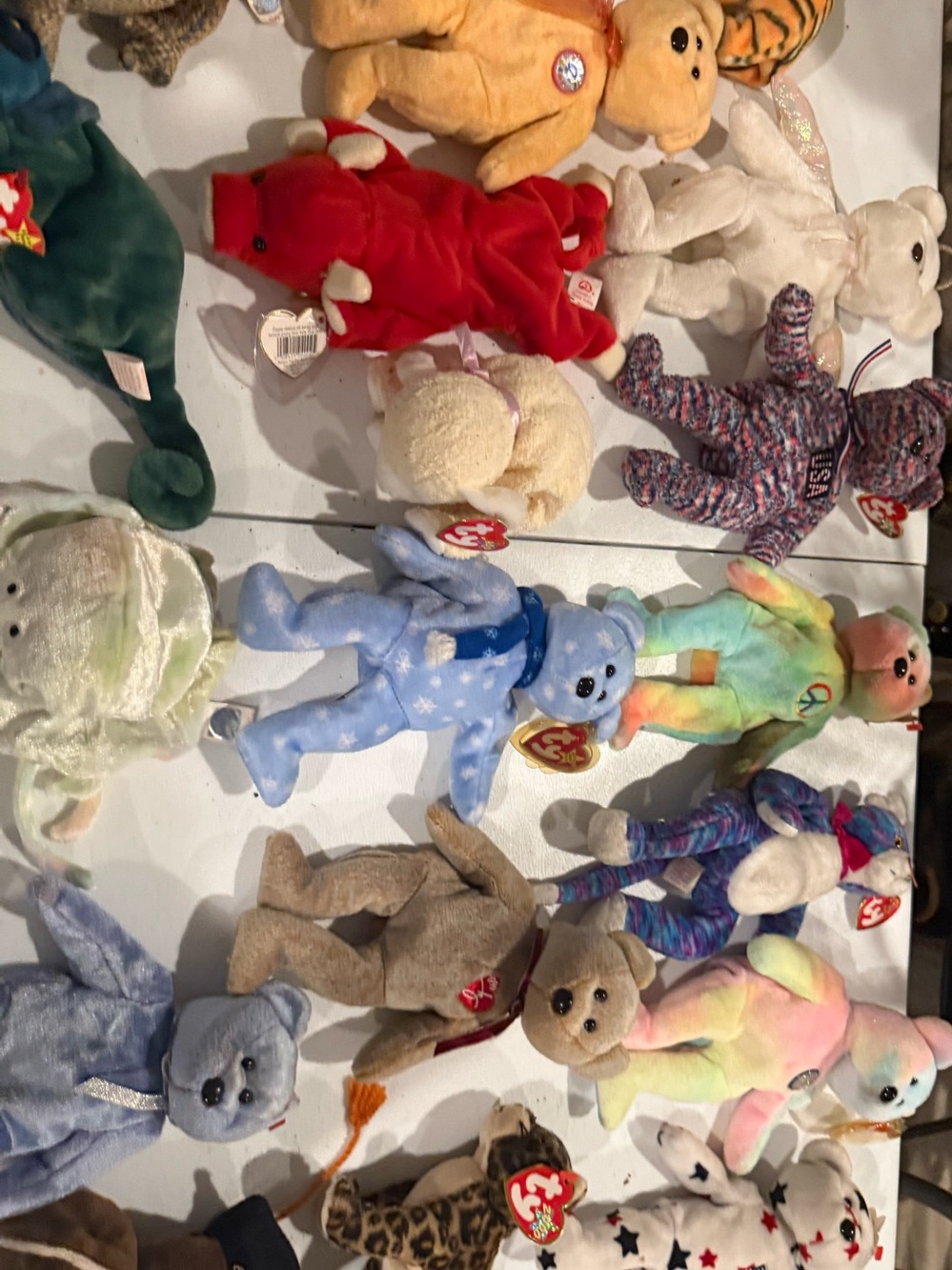 Ty Multicolor Plush Beanie Babies Collection - Blue, Red, Green, Yellow, Pink